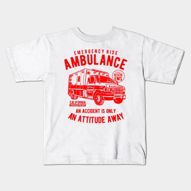 EMT Emergency Worker | Ambulance Attitude Kids T-Shirt by MrWatanabe